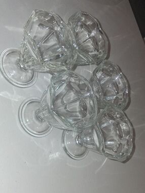 Set of 5 Clear Glass Dessert Cups Anchor